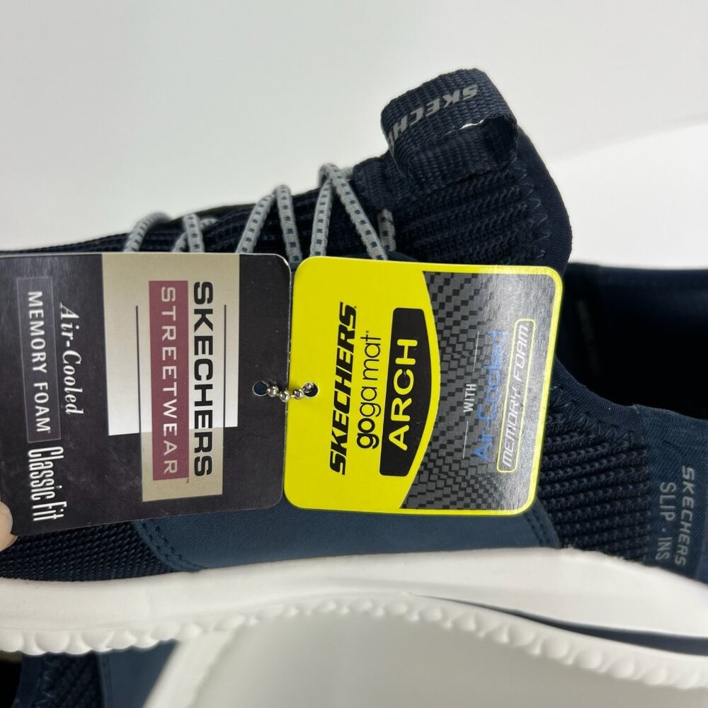 Skechers Slip-Ins Delson 3.0 Lavell Sneaker Mens 11.5 Memory Foam Knit Navy Blue - Picture 11 of 12
